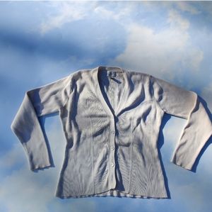 White 90s Cardigan On Trend Sweater